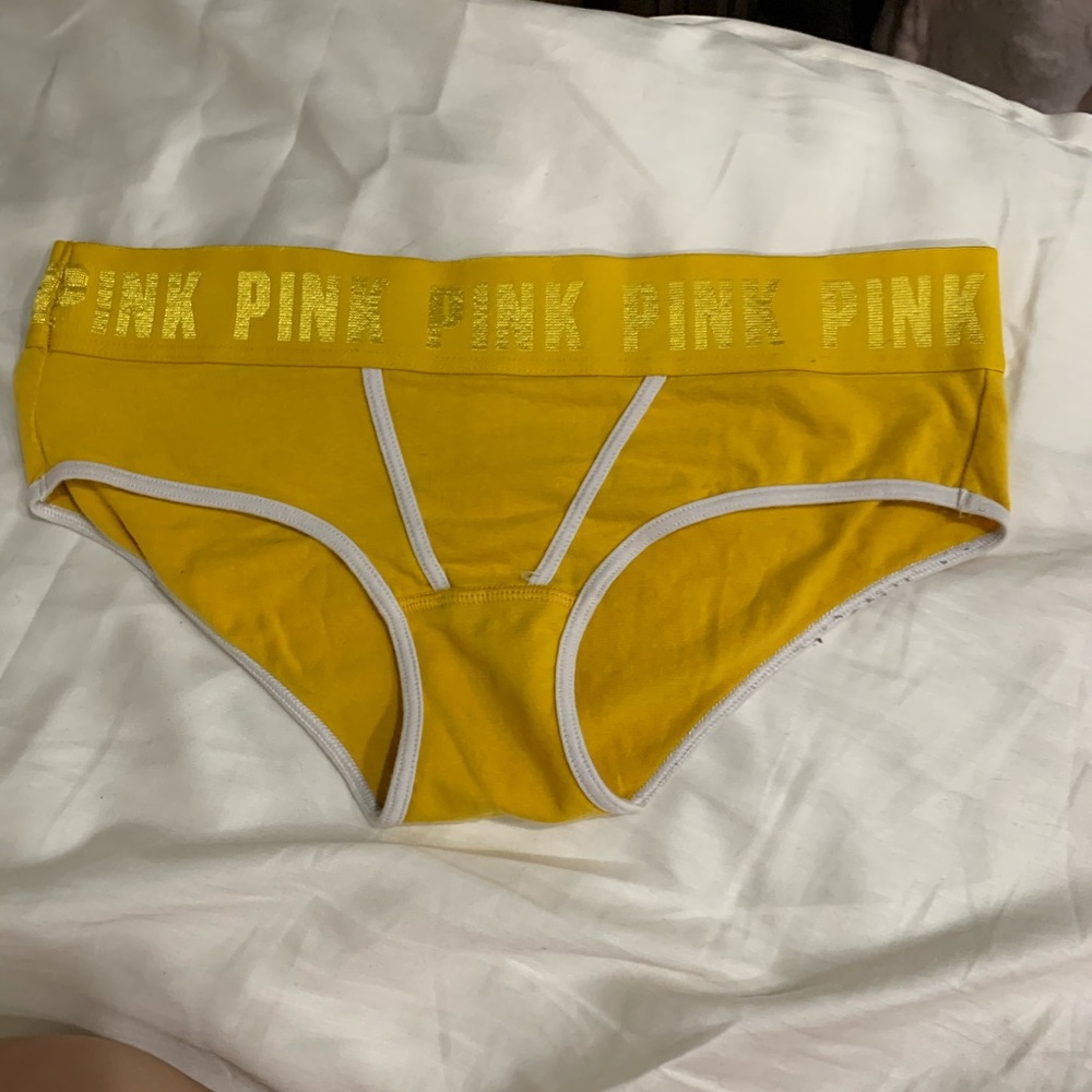 Yellow Victoria secret pink underwear